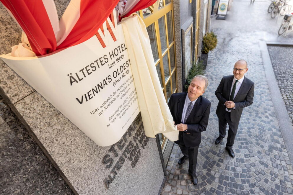 Auszeichnung für das älteste Hotel in Wien, für das Hotel Stefanie