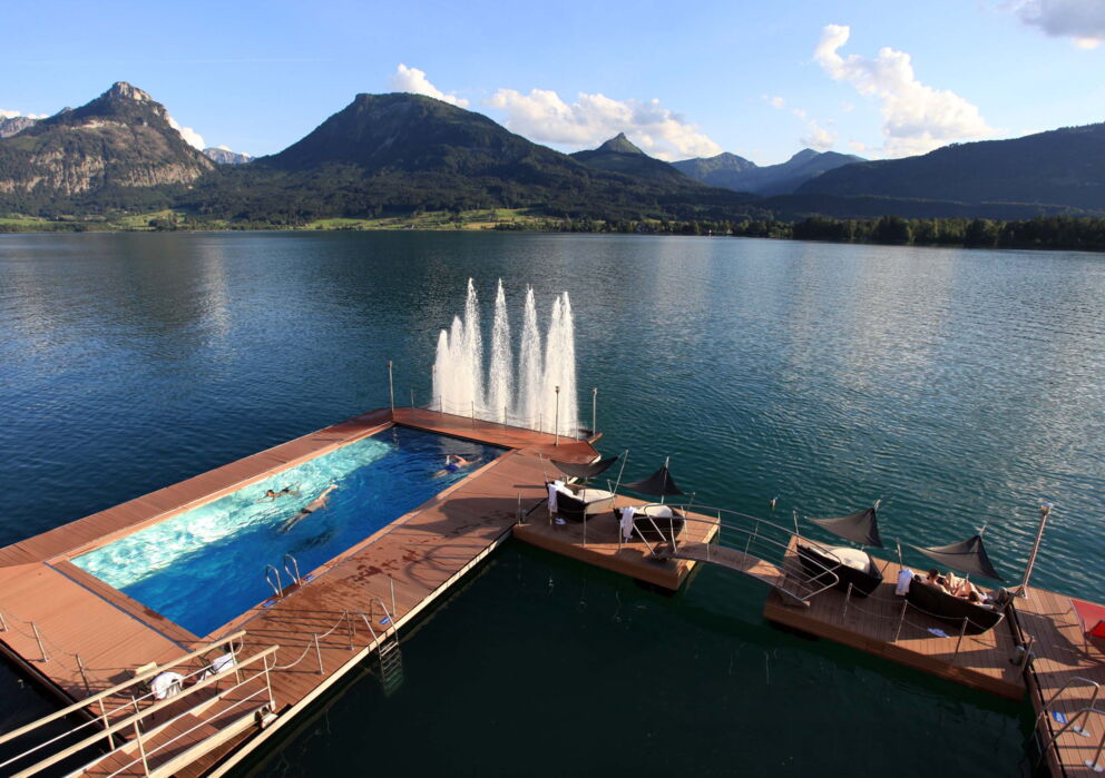 Beheiztes Seebad mitten auf dem Wolfgangsee