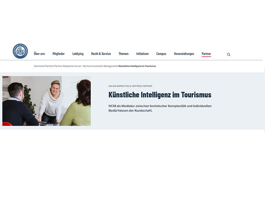 Artikel ueber die Kuenstliche Intelligenz im Tourismus der NCM