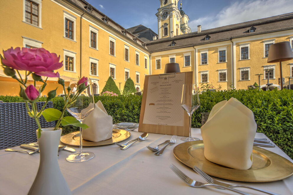 Ein schön gedeckter Tisch vom Restaurant Culinaro im Schlossgarten