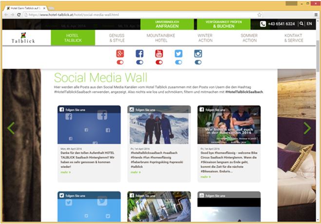 Große Reichweite in den sozialen medien mit der Social Media Wall von ncm